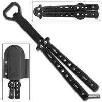 7308BK - Butterfly Bottle Opener Black 7308BK Swords Knives and Daggers Miscellaneous