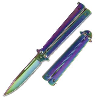 Allusionist Rainbow Butterfly Knife Balisong