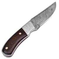 DF-201 - White Deer Damascus Steel Knife with Cocobolo Wood Handle