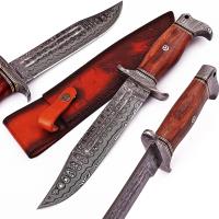 DHK2225 - Hunt for Life Nightmare Howler Damascus Steel Hunting Knife