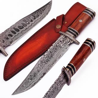 Hunt for Life Ruffian Outlaw Damascus Steel Hunting Knife