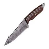 DHK2289 - Exile of the Innocent Damascus Steel Micarta Handle Hunting Knife Sheath Included