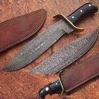 DM-022 - Custom Made Damascus Steel Traditional Bowie Knife