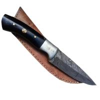 DM-093 - Damascus Steel Hunting Knife (Buffalo Horn Handle) 1