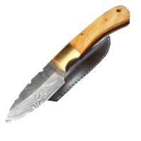 DM-1034 - Custom Handmade Damascus Steel Hunting Knife (Pakkawood Handle)