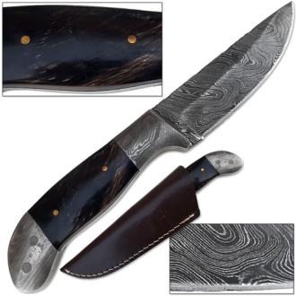 Coyote Damascus Steel Knife Full Tang Forged 1095 HC Steel