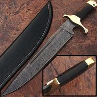 DM-2124 - Custom Made True Damascus Toothpick Bowie Knife