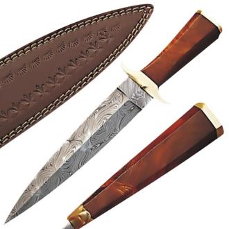 Custom Made Damascus Steel Hunting Knife with Cocobolo Wood Handle