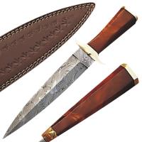 DM-2175 - Custom Made Damascus Steel Hunting Knife w/ Cocobolo Wood Handle