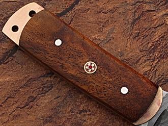 White Deer Damascus Steel Tanto Point Hunting Knife Cocobolo Wood Handle 1095HC