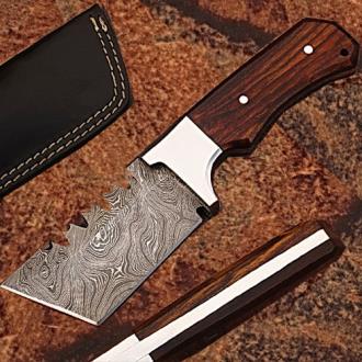 Custom Made Damascus Steel Tracker Tanto Knife