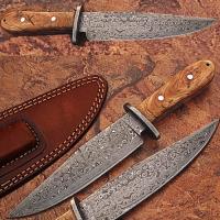 DM-2224 - Custom Made Damascus Steel Hunting Knife w/ Olive Wood Handle 2