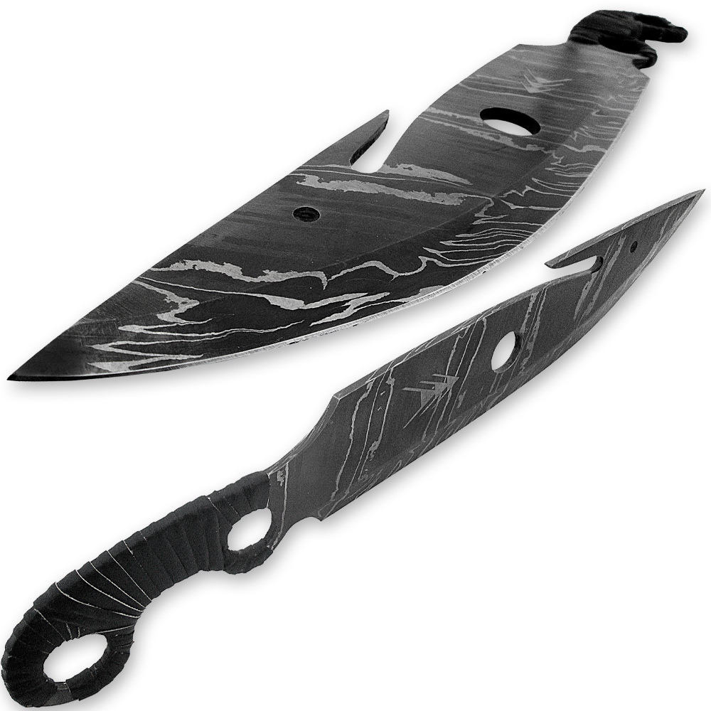 Damascus Hunter Knife Destiny Dagger 1095HC BLOSSOM Pattern Steel Replica