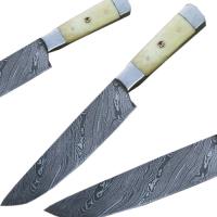 DM-33BO - Damascus Steel Chef Knife (Camel Bone Handle)