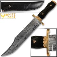 DM-700 - White Deer Handmade Damascus Steel Jim Bowie Knife