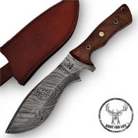 DM1929 - Hunt for Life Hunting Heartland Damascus Steel Full Tang Knife