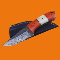 DM-58 - Damascus Steel Skinner Knife (Pakka Wood Handle)