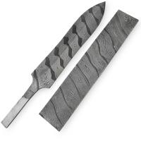 DMB-905 - White Deer Damascus Steel Tiger Stripe Pattern Billet Forge Welded 10in x 2in x 5.5mm Raw