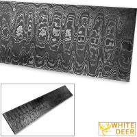 DMB-910 - White Deer Ladder Pattern Billet Damascus Steel Forge Welded 10in x 2in x 5mm Raw