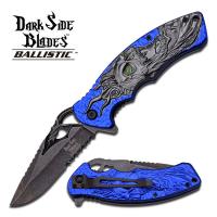 DS-A001BLGY - Dark Skull Spring Assisted Knife