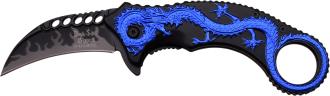 Dark Side Blades Blue Dragon Spring Assisted Knife with Finger Hole