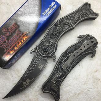 Dark Side Blades Black Dragon Mirror Blade Folding Pocket Knife DS-A019SW
