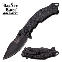 DS-A031BK - Dark Side Blades Ballistic Iron Cross Spring Assist Knife