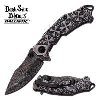 DS-A031SW - Dark Side Blades Ballistic Iron Cross Spring Assist Knife STON