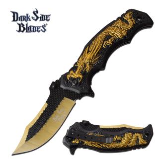 Dark Side Blades DS-A058GD Spring Assisted Knife