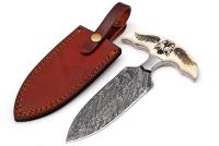 DK-5066-E - Full Tang Push Dagger Damascus Steel Hunting Knife with Sheath