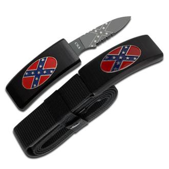 Dan Valois CSA Flag Belt Buckle With Hidden Knife