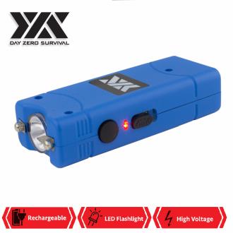 Blue DZS Rechargeable Self Defense Ultra Mini Stun Gun With LED FlashLight