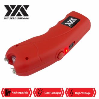 Red DZS Rechargeable Self Defense Stun Gun With Holster