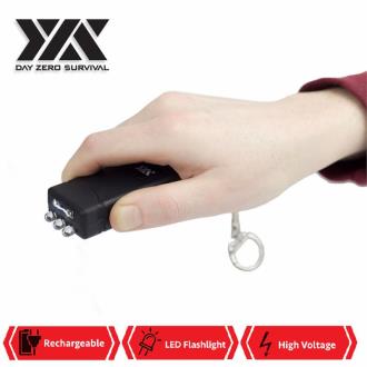 DZS Mini Keychain Stun Gun LED Flashlight 6 Million Volt Rechargeable