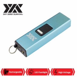 DZS Rechargeable Micro USB Self Defense Blue Stun Gun With LED Light