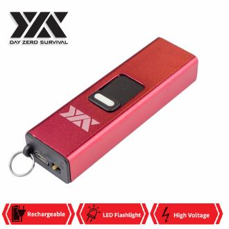 DZS Rechargeable Micro USB Self Defense Red Stun Gun With LED Light