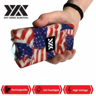 DZS 10 Million Volt Self Defense USA Flag Print Stun Gun Rechargeable