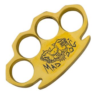 Dalton 10 oz Real Brass Knuckles Buckle Paperweight - Heavy Duty Mad Dog Blue