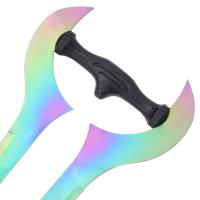 EM0043R - Forked Titanium Color Metal Sword