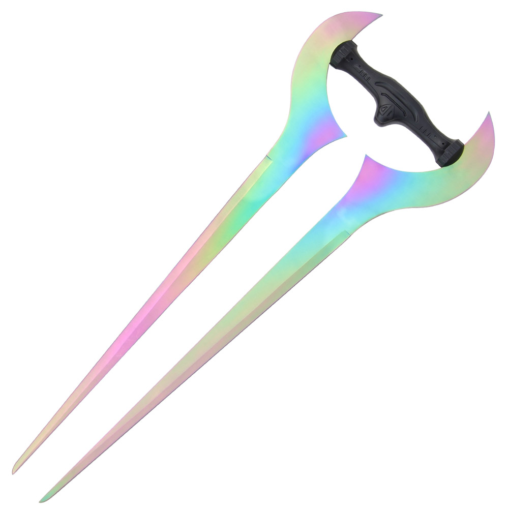 Forked Titanium Color Metal Sword