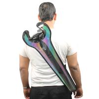 EM0043N-11i5-EM0043NSH - Forked Titanium Color Sword Sheath Combo