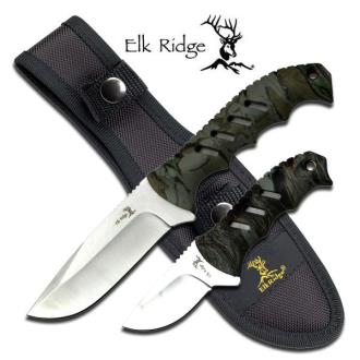 Elk Ridge 2-Pc Camo Fixed-Blade Hunting Skinning Knife Set w