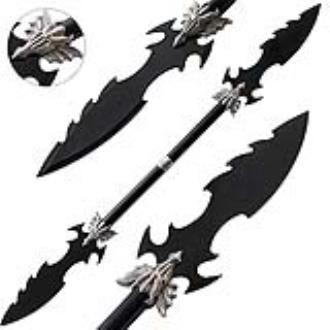 Dueling Dragons Double Blade Fantasy Spear Naginata Steel 48in Long