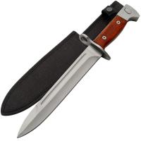 EW-0896 - World War II Bayonet Wood Handle Military Knife for AK47 Guns with Sheath, 12 Inch