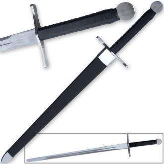 Case of 6pcs Knightly Medieval Crossguard Longsword 45.5in Sword w Wrapped Wooden Scabbard