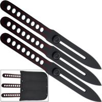 EW-135-3 - Competition Red Line Thrower Set Knives Precision Throwing Adjustable
