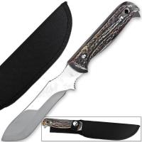 EW-945 - The HONCHO Full Tang Spey Point Knife | Mirror Finished Blade Sim-Stag Grips