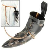 PK1011WS - Etched Medieval Drinking Horn with Black Holder PK1011WS - Medieval Weapons