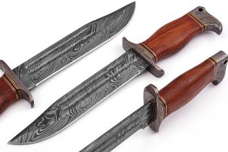 Handmade Damascus Steel Cocobolo Wood Handle Outback American Bowie Knife Ltd Edition