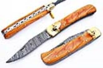 Knife Olive Wood Pocket Knife Set Damascus Pocket knife for men